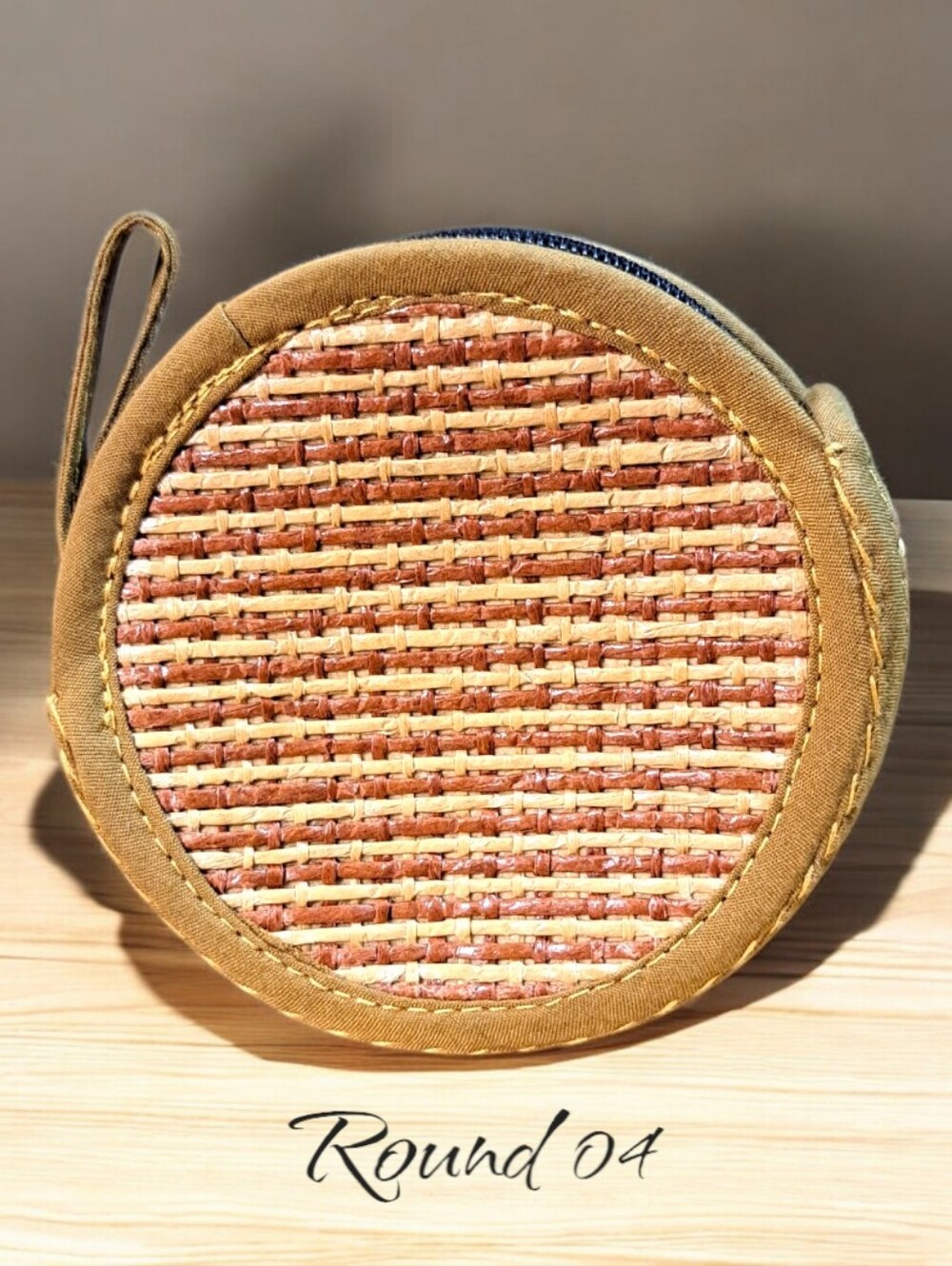 Handwoven Rattan Coin Purse - Round - Picture 9 of 10
